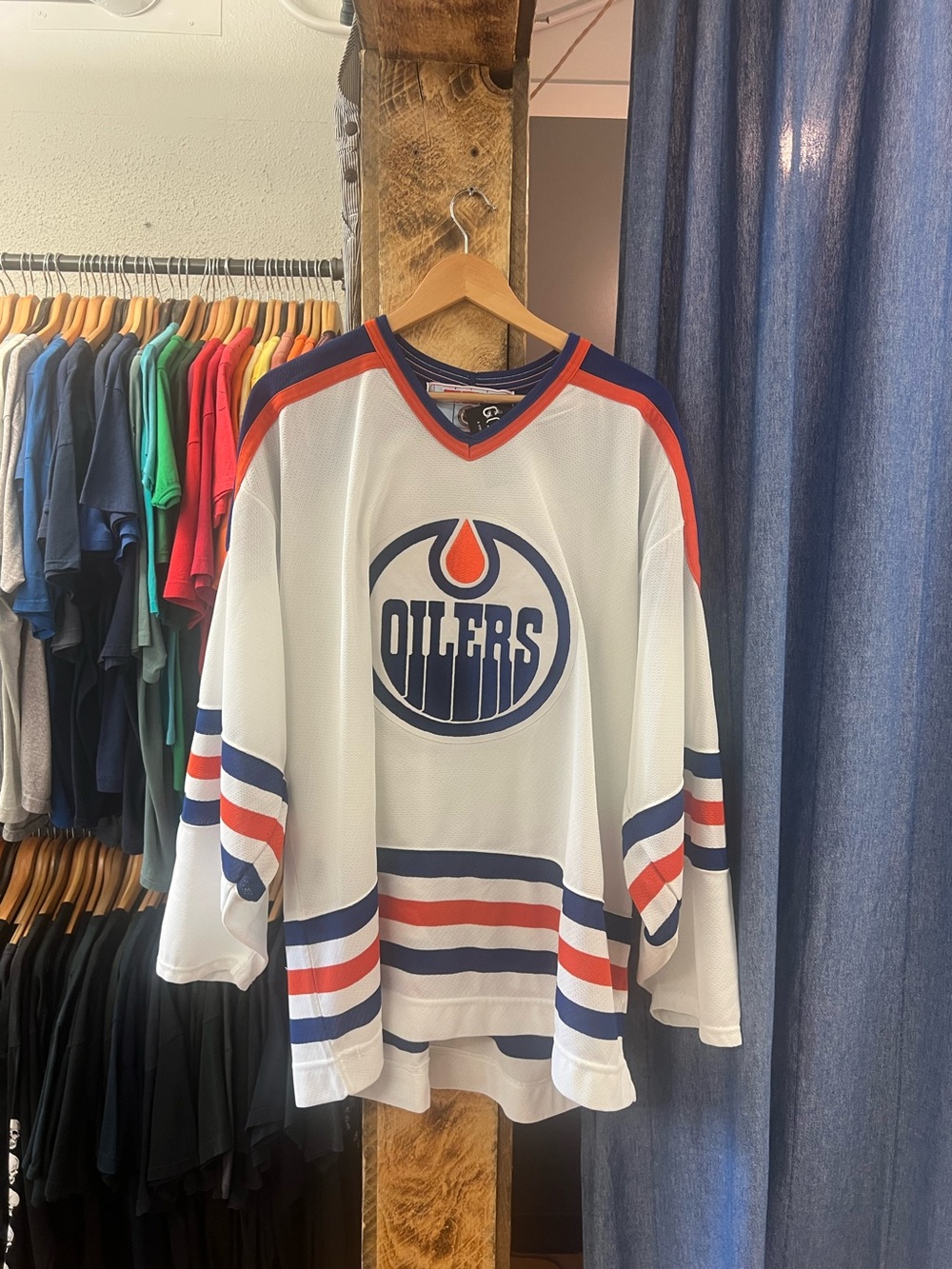 Vintage Edmonton Oilers White Hockey Jersey